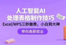 人工智能-AI处理表格制作技巧：ExcelWPS三秒做表，大神到小白